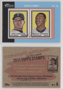 2011 Topps Heritage Encased Stamps Josh Hamilton Hanley Ramirez
