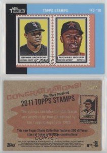 2011 Topps Heritage Encased Stamps Edwin Jackson & Bourn