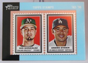 2011 Topps Heritage Encased Stamps Gio Gonzalez & Andre Ethier