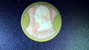 1862 Ayer's Cathartic Pills Encased 3 Cent Stamp