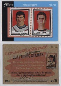 2011 Topps Heritage Dan Uggla Matt Cain Stamps