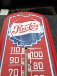 Pepsi Cola Vintage Metal Advertising Thermometer 27”