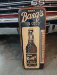 Vintage Barq’s Root Beer Metal Thermometer