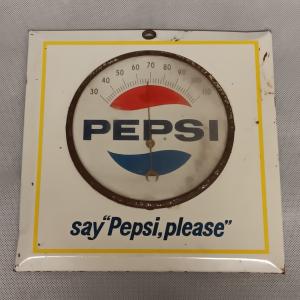 1950s Pepsi "Say Pepsi, Please" Dial Thermometer Display