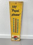 Vintage Pepsi-Cola Light Refreshment Thermometer Sign