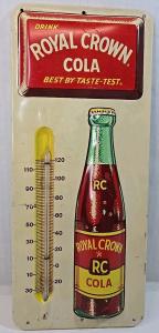 Original RC Cola Embossed Metal Bottle Thermometer