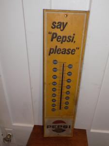 Pepsi Please Vintage Embossed Thermometer