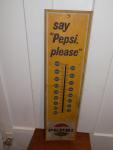 Pepsi Please Vintage Embossed Thermometer