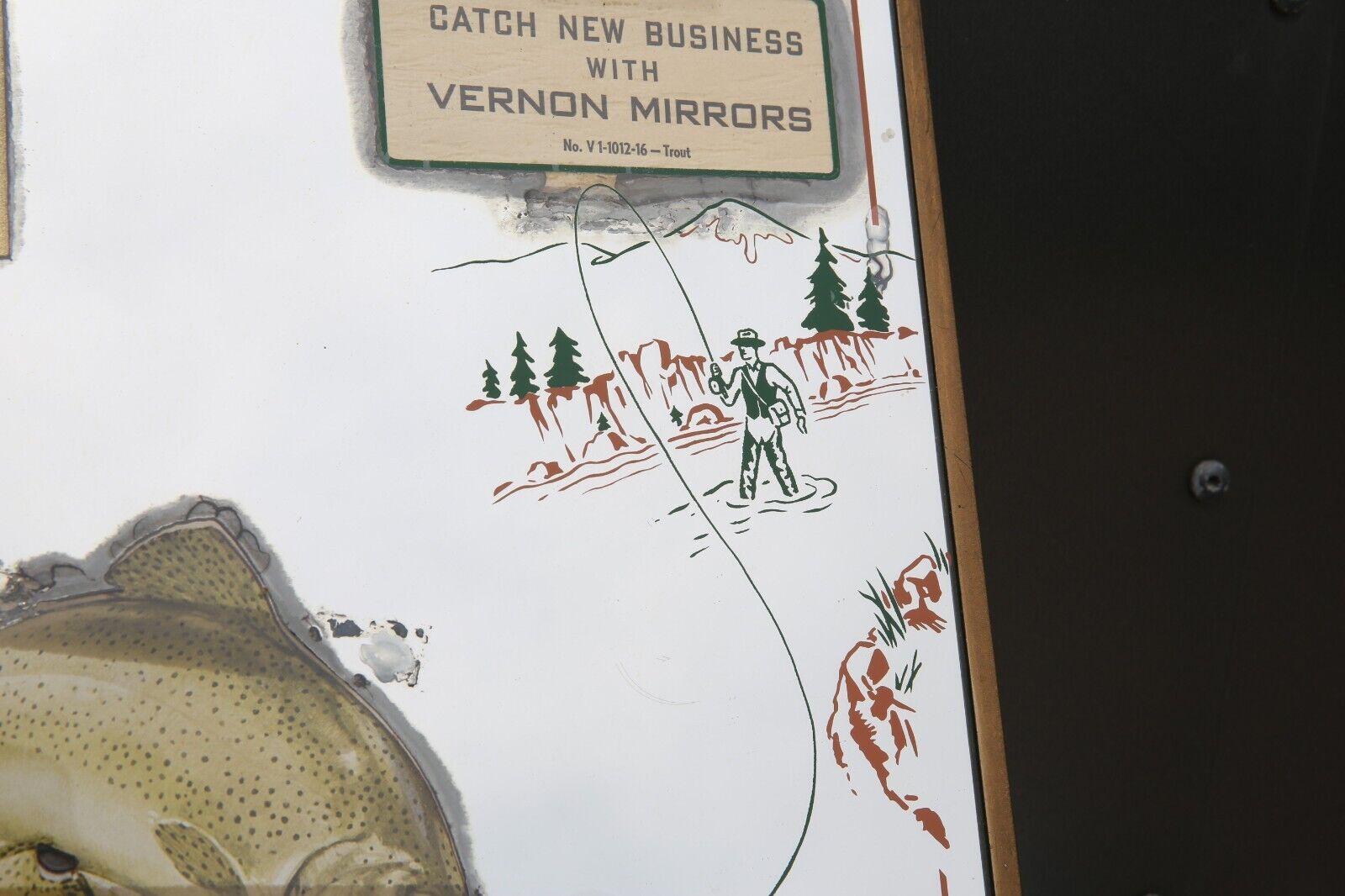 Antique Fishing Lure Advertising Thermometer: Vintage Bass Trout