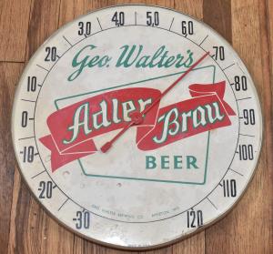 Geo. Walters Adler Brau Beer Advertising Thermometer