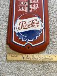 Pepsi Cola Vintage Metal Thermometer Bottle Cap Sign