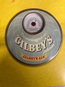 Gilbey's Gin Vintage Advertising Thermometer Sign