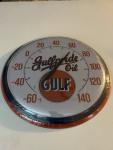 Gulf Oil Vintage Round Thermometer Wall Decor