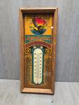 1980s Remington Arms Oak Framed Thermometer