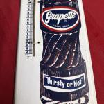 Grapette "Thirsty or Not" Vintage Metal Thermometer