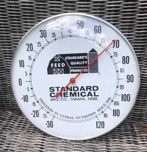 Vintage Standard Quality Feeds Farm Thermometer 10