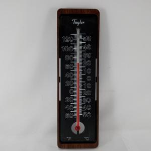 Vintage Taylor Wall Thermometer - Brown Wood Grain