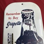 Grapette "Thirsty or Not" Vintage Metal Thermometer