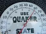 1960s Quaker State Motor Oil Bubble Thermometer Sign