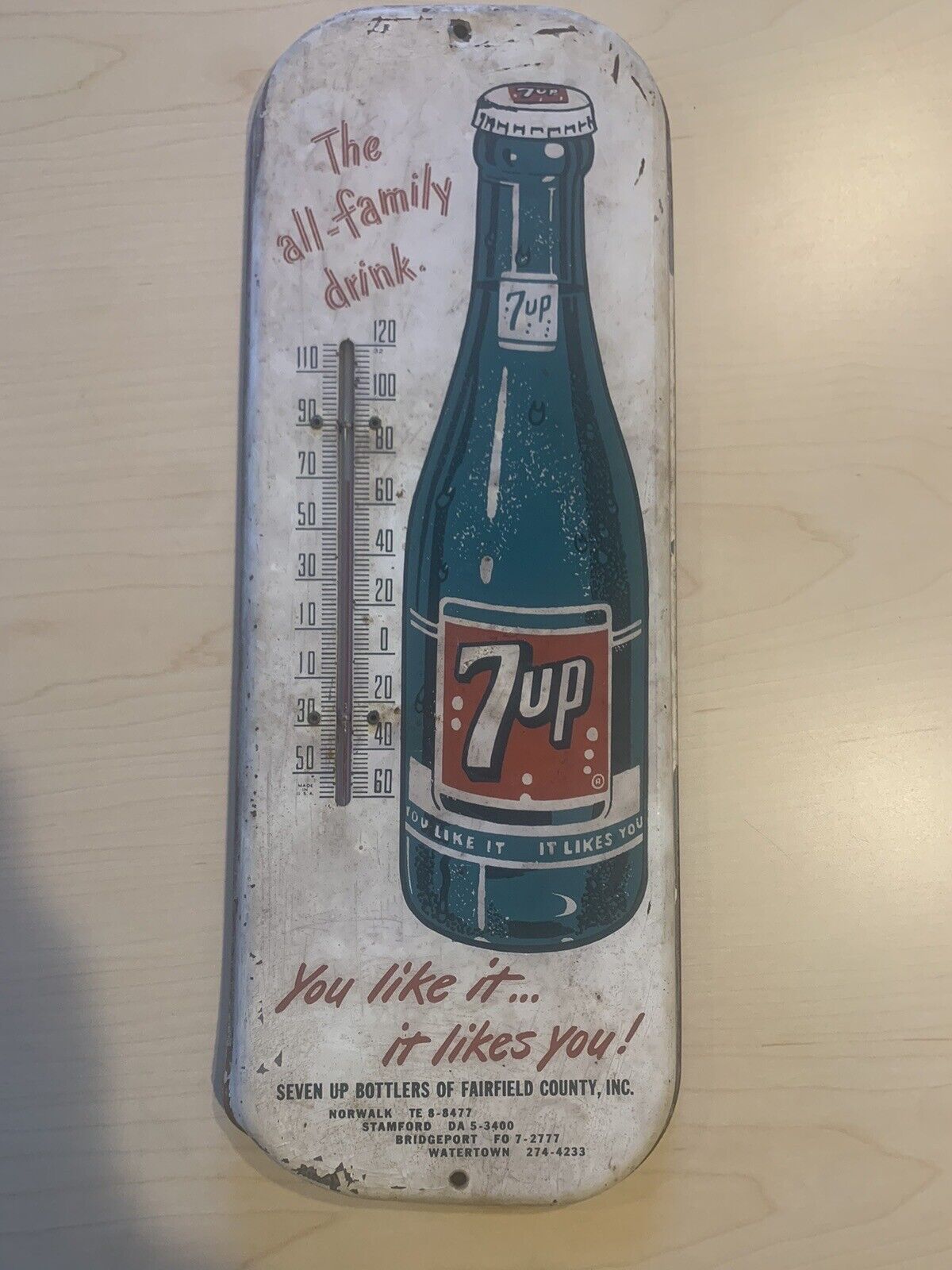 7up Lemon Lime Icy Soda Pop Antique Thermometer