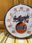 Gulf Vintage Thermometer Sign for Garage Decor