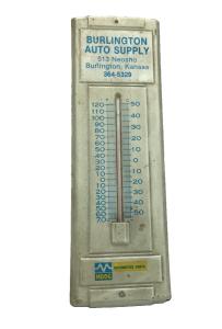 MOOG Burlington Auto Supply Vintage Metal Thermometer