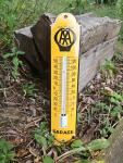 Vintage AA Garage Thermometer Porcelain Sign 12”