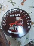 Original Hires Root Beer 12” Glass Thermometer Sign