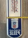 Large Vintage Icy Hot Metal Thermometer Sign