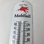 Mobilgas Porcelain Thermometer Advertising Sign