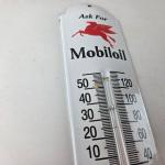 Mobilgas Porcelain Thermometer Advertising Sign