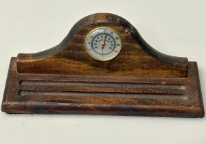 Vintage Wooden Desk Thermometer 8x3x2.5”
