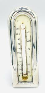 1914 Sterling Silver Desk Thermometer by Levi & Salaman
