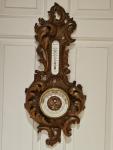 1800s Carved French Victorian Wall Thermometer