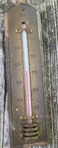 Vintage Tycos Brass and Wood Thermometer for Mancave