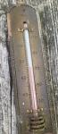 Vintage Tycos Brass and Wood Thermometer for Mancave