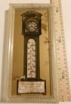 1920s Framed Antique Wall Thermometer with Ad