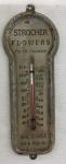 Strocher Flowers Antique Metal Thermometer