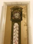 1920s Framed Antique Wall Thermometer with Ad