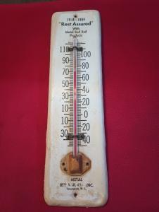Lexington NC Rest Assured Antique Thermometer Sign
