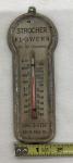 Strocher Flowers Antique Metal Thermometer