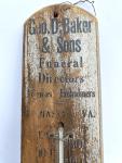 Baker Funeral Home Antique Wooden Advertising Thermometer