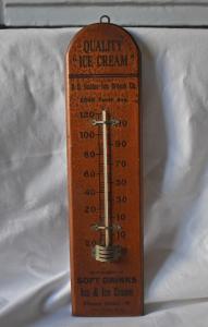 Vintage O.D. Boster’s Ice Cream Wood Thermometer