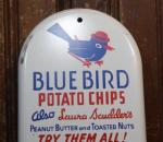 Vintage 1950s Blue Bird Potato Chips Thermometer Sign