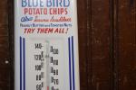 Vintage 1950s Blue Bird Potato Chips Thermometer Sign