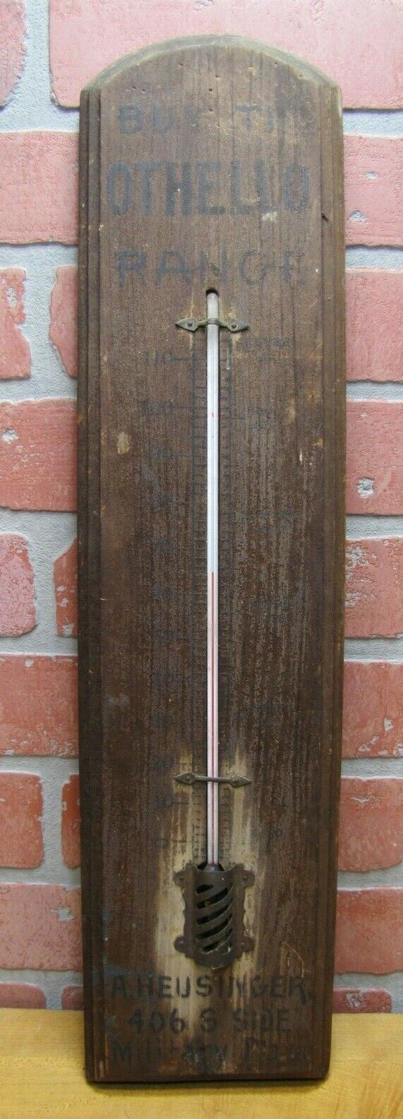 Antique Othello Range Heusingeer Military Plaza Thermometer
