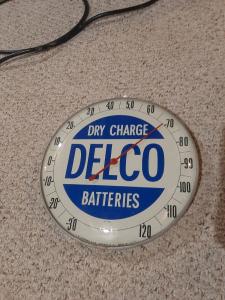 Delco Batteries Vintage 12in Thermometer T.W. O'Connell