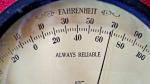 Antique Ault & Wiborg 7" Round Thermometer