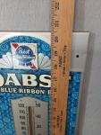 Pabst Blue Ribbon Beer Vintage Thermometer Sign