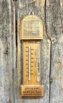 Antique MAINE FARMER Wooden Advertising Thermometer